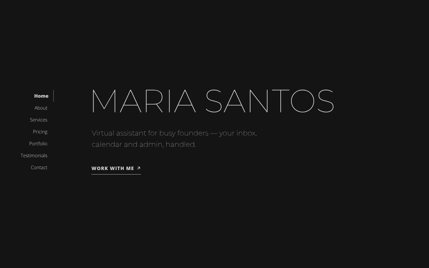 Noir website solution screenshot